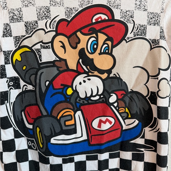 Nintendo Kids T-Shirt with Mario Kart Design - White and Black - Picture 3 of 4